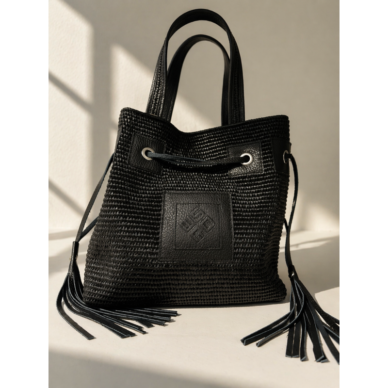 HANDMADE STRAW BAG 03 BLACK