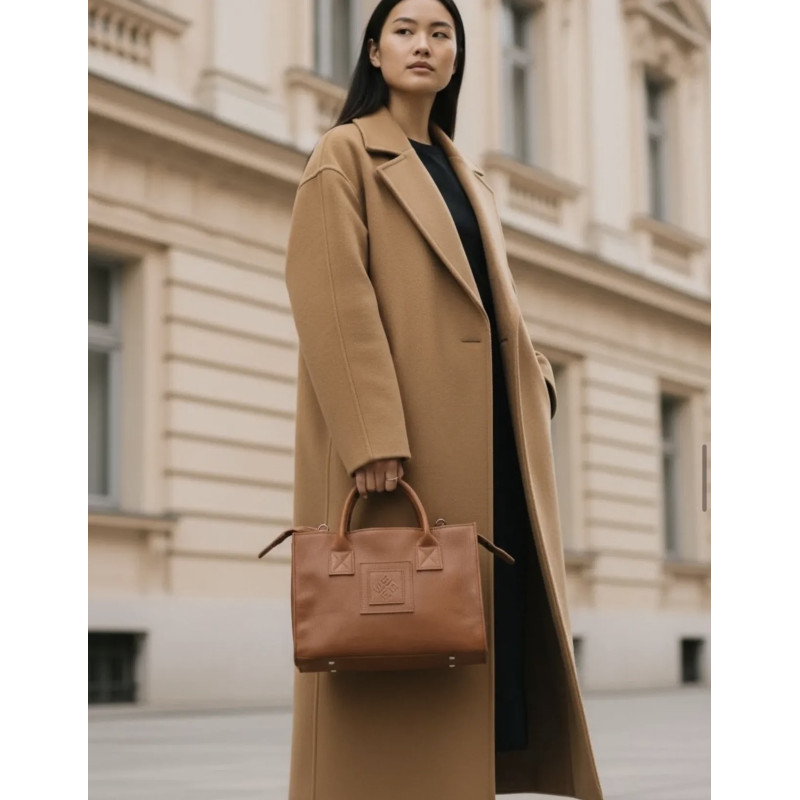 IRIS small camel leather bag