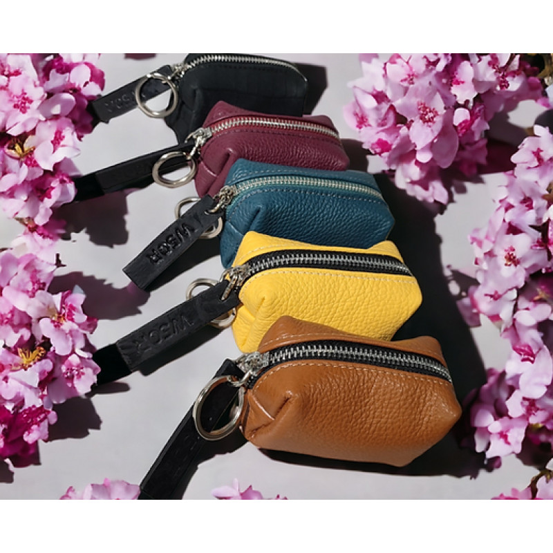 Brown keychain leather wallet