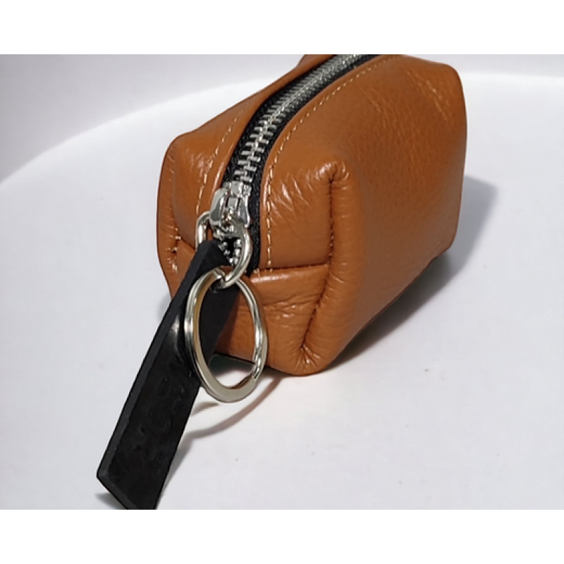 Brown keychain leather wallet